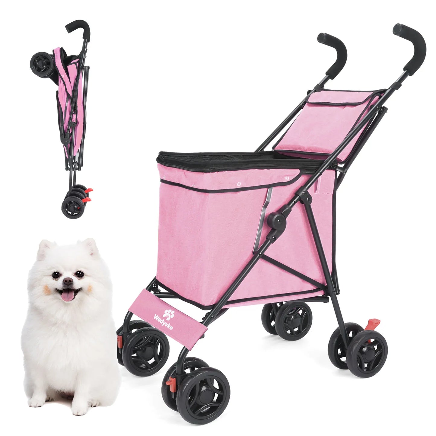 Medium Small Dog Cat  Stroller,  Jogger, Folding Carrier