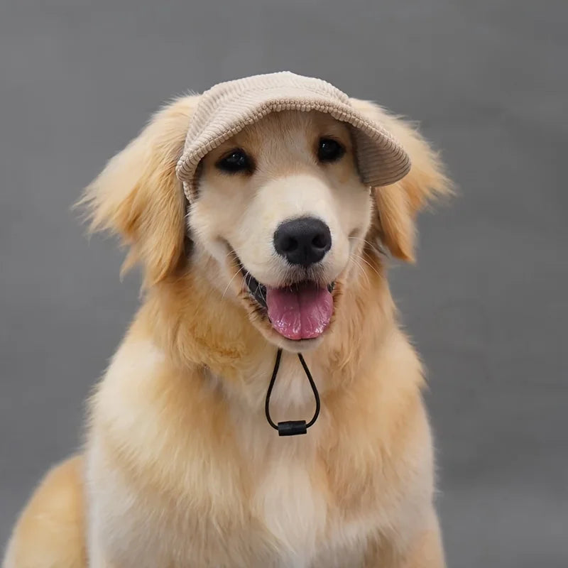 Adjustable Dog Baseball Cap, Soft Breathable Pet Sun Hat with Ear Holes