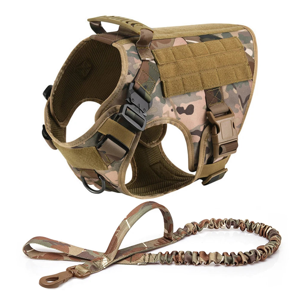 Tactical Dog Harness Leash Set for Large Dogs vest Handle No Pull Malinois