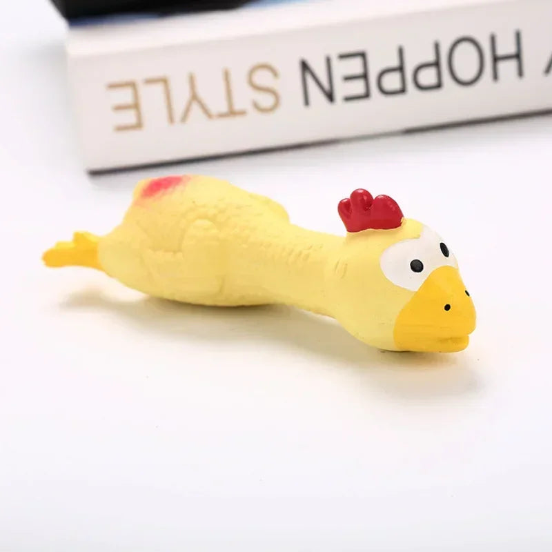 Cute Latex Chicken Shape Pet Squeak Toy for Dog, Cat, Puppy, Simulation Screaming Chicken Squeaker
