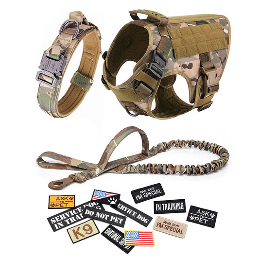 Dog Harness Leash Collar Patches Set