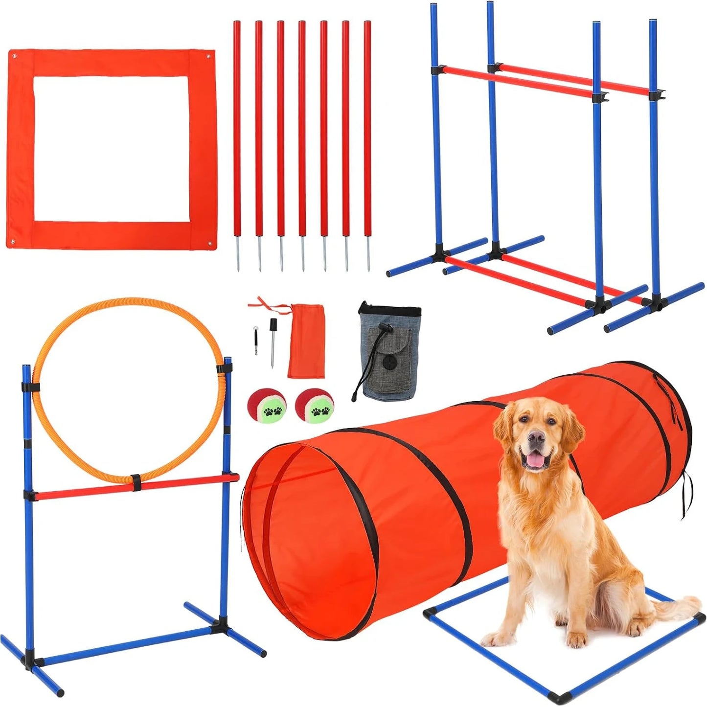 87 Pcs Dog Agile Training  Obstacle Course Kit
