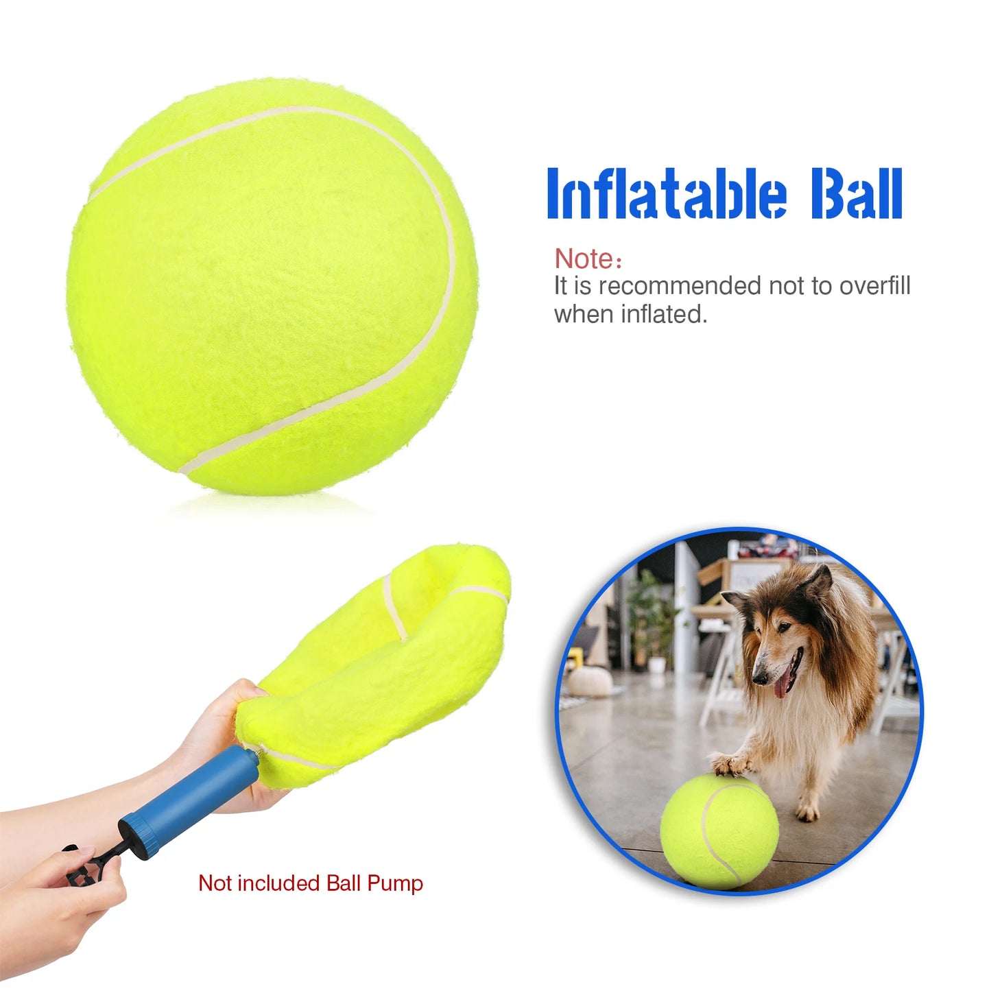 9.5 Inch Oversize Giant Inflatable Tennis Ball