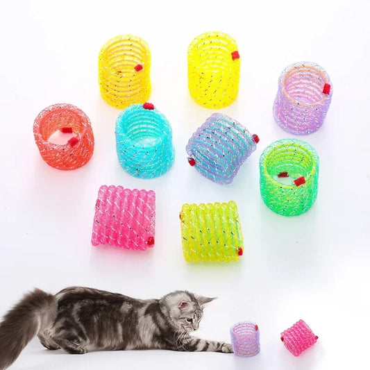 Funny Jumping Spring Toy, Bouncing, Interactive, Spiral Cat Toy