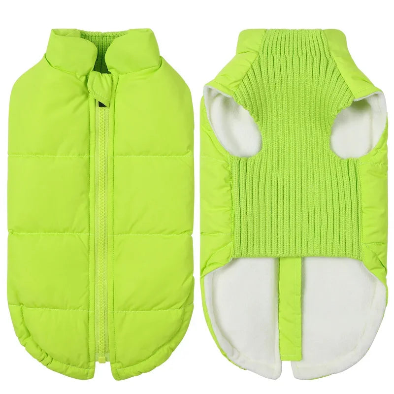 Dog Warm Cotton Coats Back Zipper Windproof for Small Medium Large Dogs Poodle French Bulldog Labrador Outfits