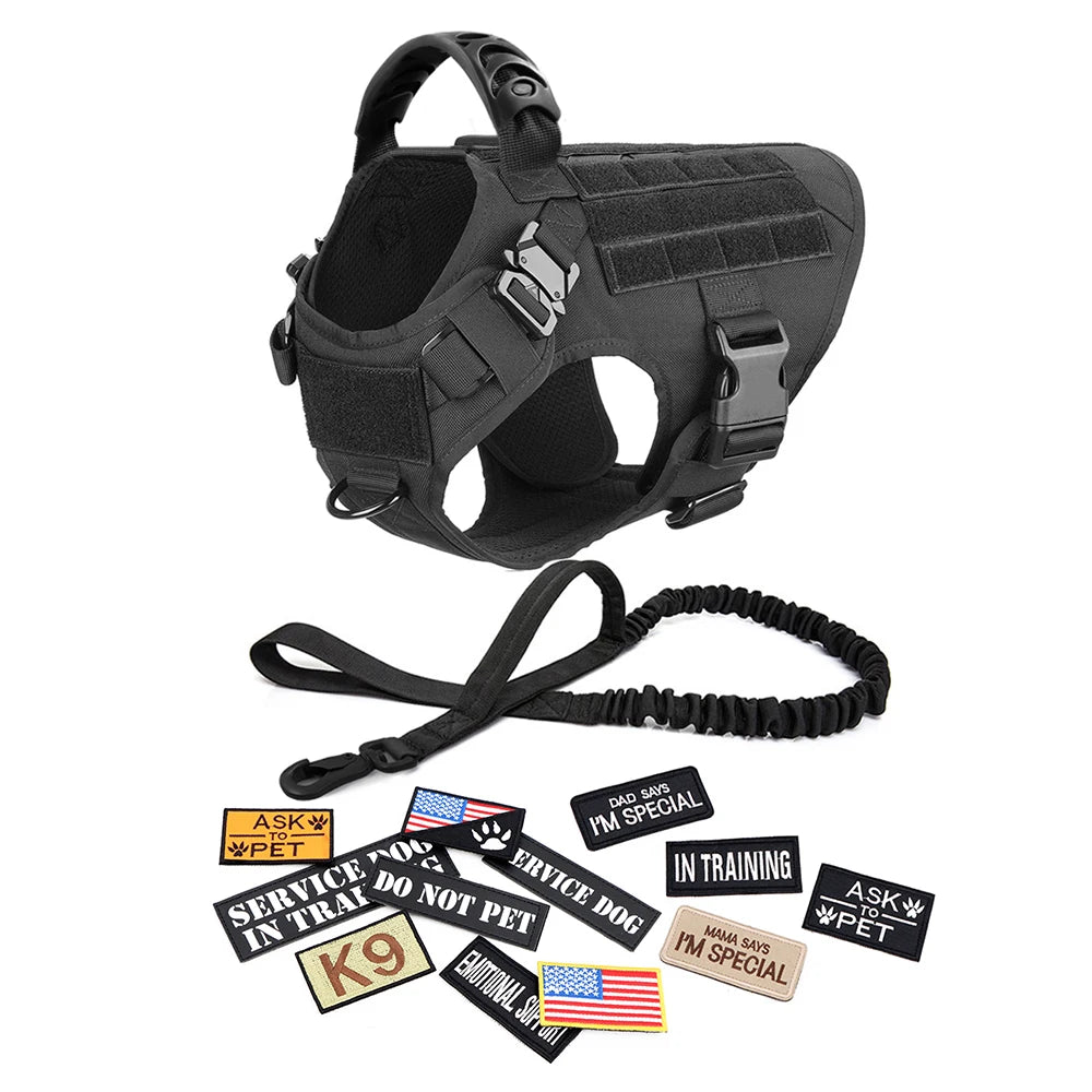 Military Large Dog ,Harness, Collar, Leash, Bags,