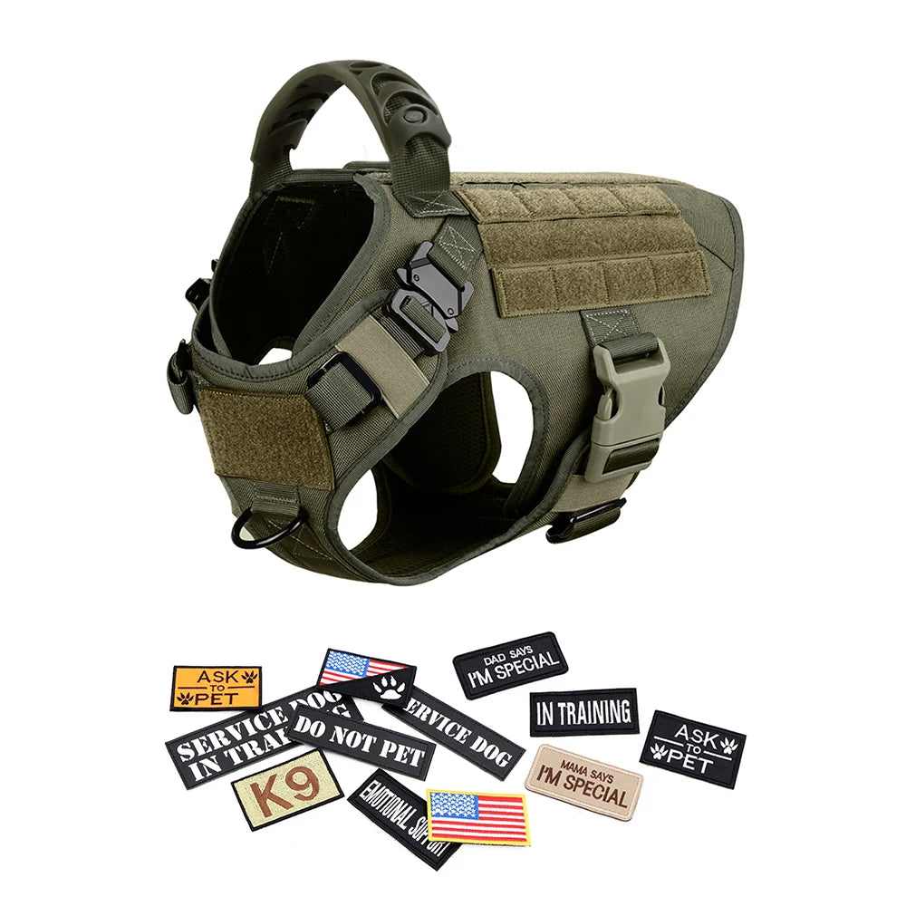Military Large Dog ,Harness, Collar, Leash, Bags,