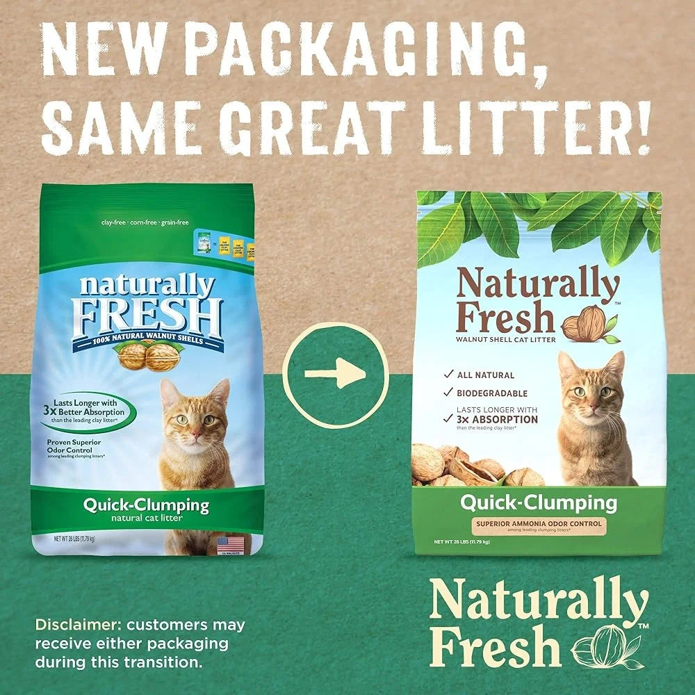 Eco-Friendly Walnut Shell Cat Litter 26lbs Unscented
