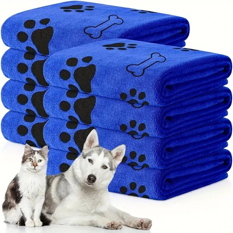 2pcs Soft Microfiber Bath & Grooming Towels For Dogs