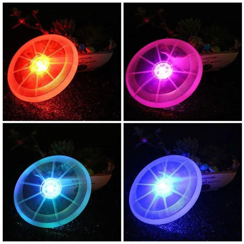 LED luminous flying disk dog chew toy