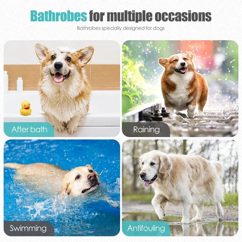 Pet Bathrobe Towel for Large, Medium Dogs Soft, Adjustable