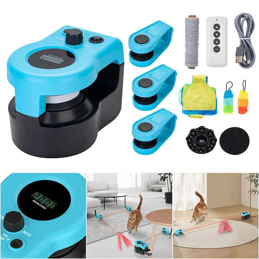 Interactive Cat Toy for Exercise and Mental Stimulation Adjustable Speed  for Bored Kitten & Puppy Play