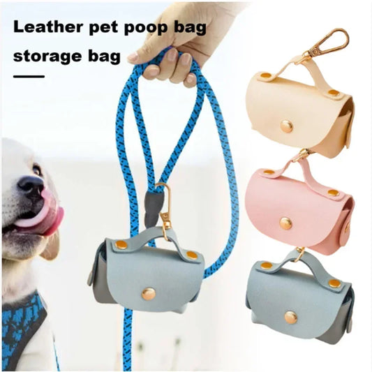Pet Poop Bag Holder Faux Leather