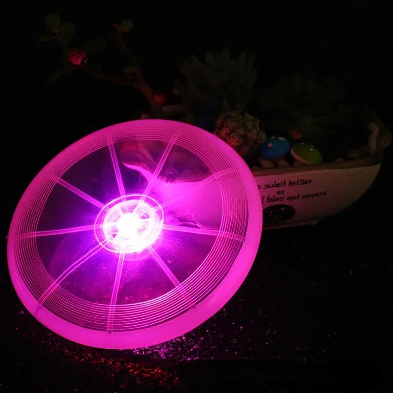 LED luminous flying disk dog chew toy