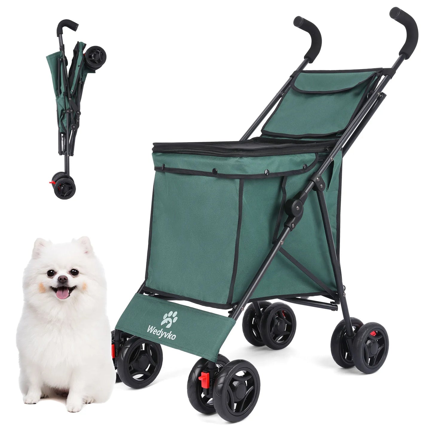 Medium Small Dog Cat  Stroller,  Jogger, Folding Carrier