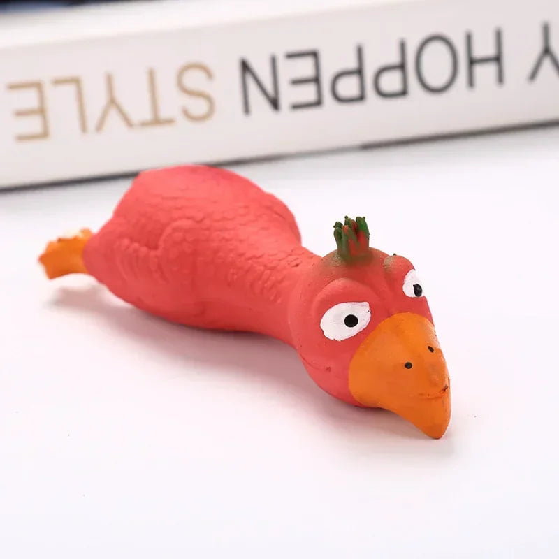 Cute Latex Chicken Shape Pet Squeak Toy for Dog, Cat, Puppy, Simulation Screaming Chicken Squeaker