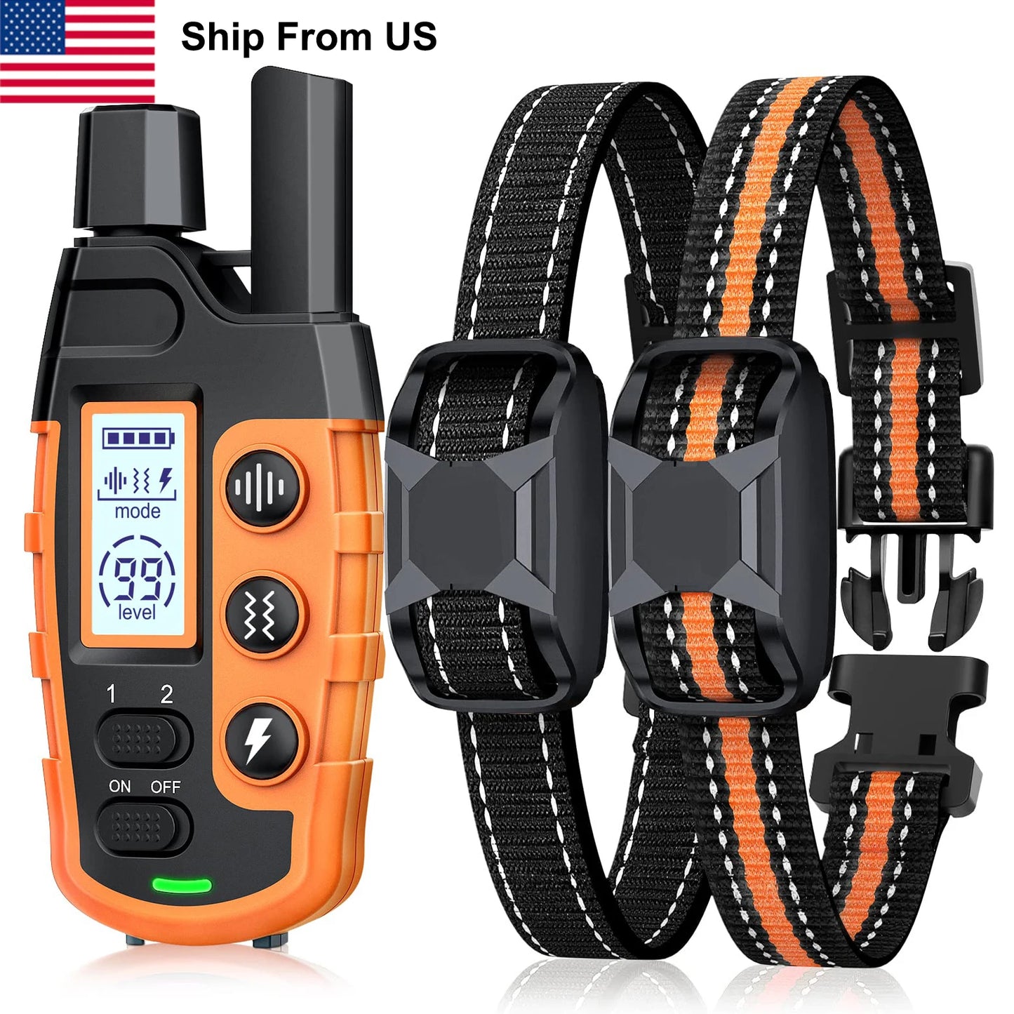 3300Ft Electric Dog Training Collar With Shock / Vibration