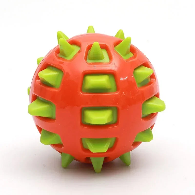 Dog Chew Toy 12cm ball with TPR Spikes, Molar Cleaning, Indestructible, Interactive,