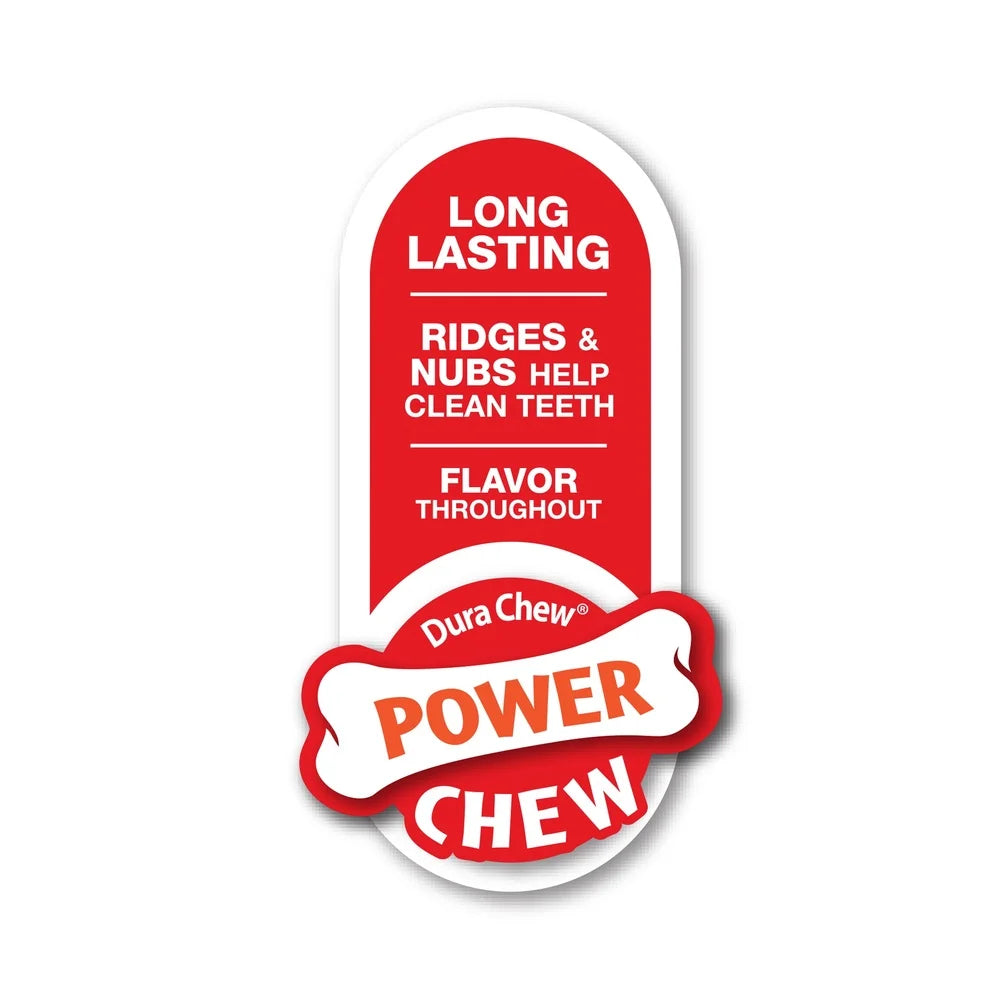 Durable Nylon Dog Chew Toy, Power Chew Bone, Peanut Butter Flavor, Aggressive Chewers Up to 35lbs