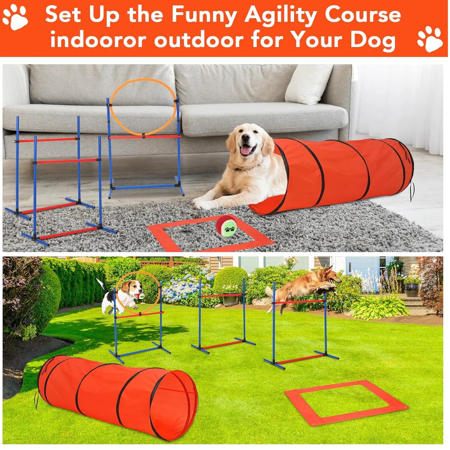87 Pcs Dog Agile Training  Obstacle Course Kit
