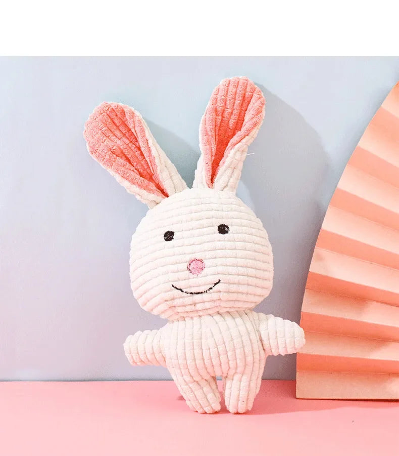 Bite Resistant  Cute Animal Shape Lion Rabbit Squeaky Toys