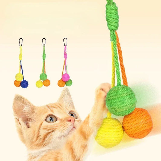 Cat Hanging Sisal Ball, Relieve Boredom, Chewing Scratching Toy