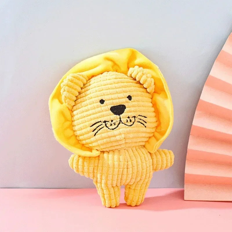 Bite Resistant  Cute Animal Shape Lion Rabbit Squeaky Toys