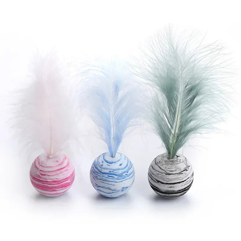 Funny Cat Toy Star Ball, Plus Feather