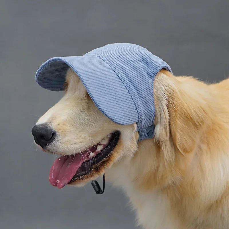 Adjustable Dog Baseball Cap, Soft Breathable Pet Sun Hat with Ear Holes
