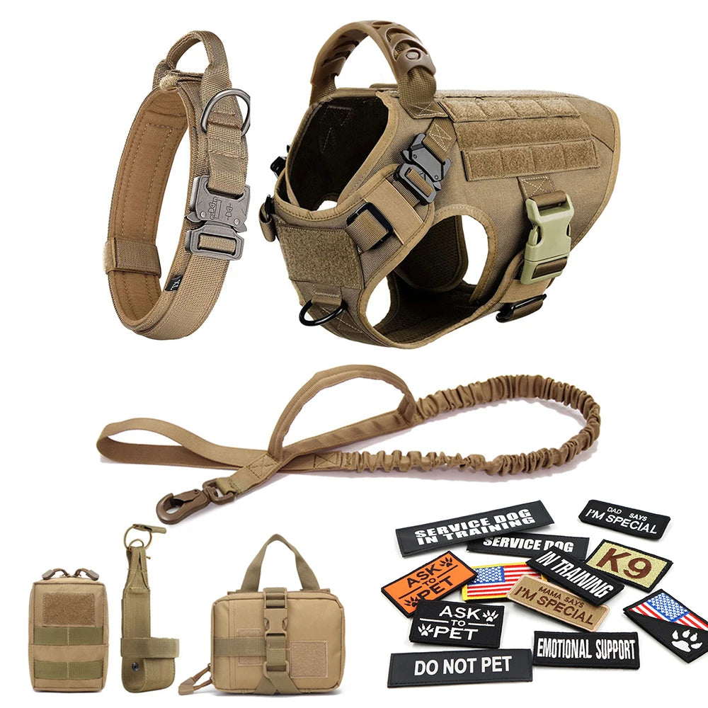 Military Large Dog ,Harness, Collar, Leash, Bags,