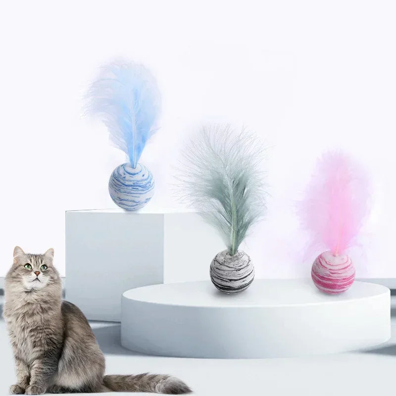 Funny Cat Toy Star Ball, Plus Feather