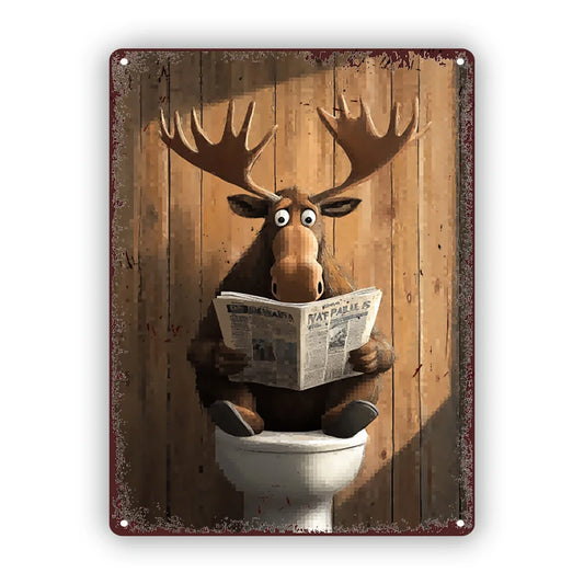 Rustic Moose Metal Tin Sign,  Wall Art, 7.87x11.81 inch, for Pub, Kitchen, Home & Outdoor Decor