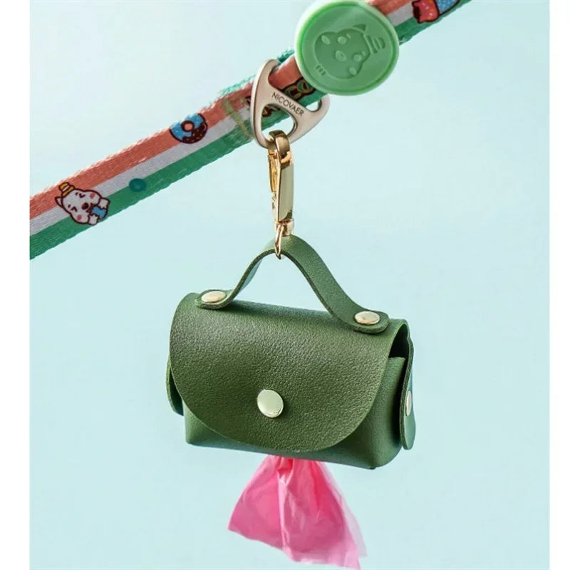 Pet Poop Bag Holder Faux Leather