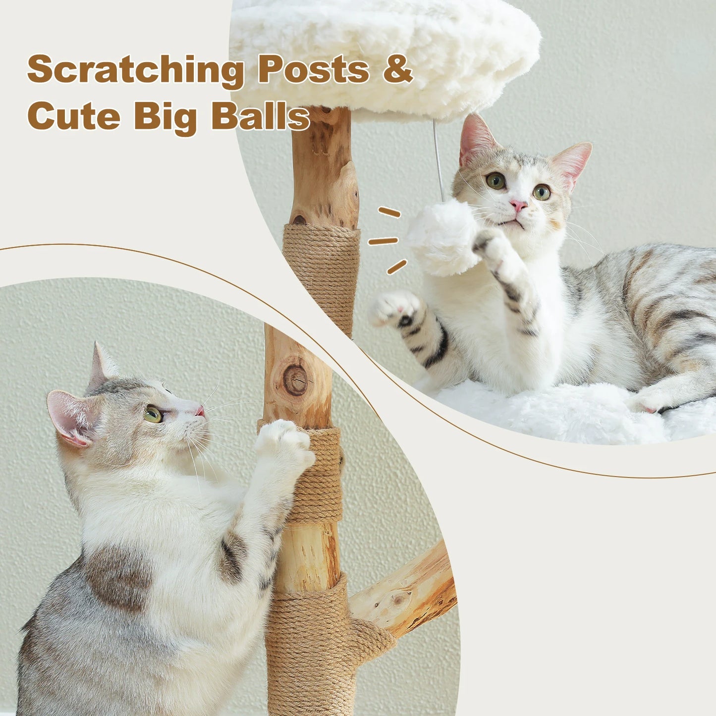 Luxury Cat Flower Tower with Scratching Post and Perches