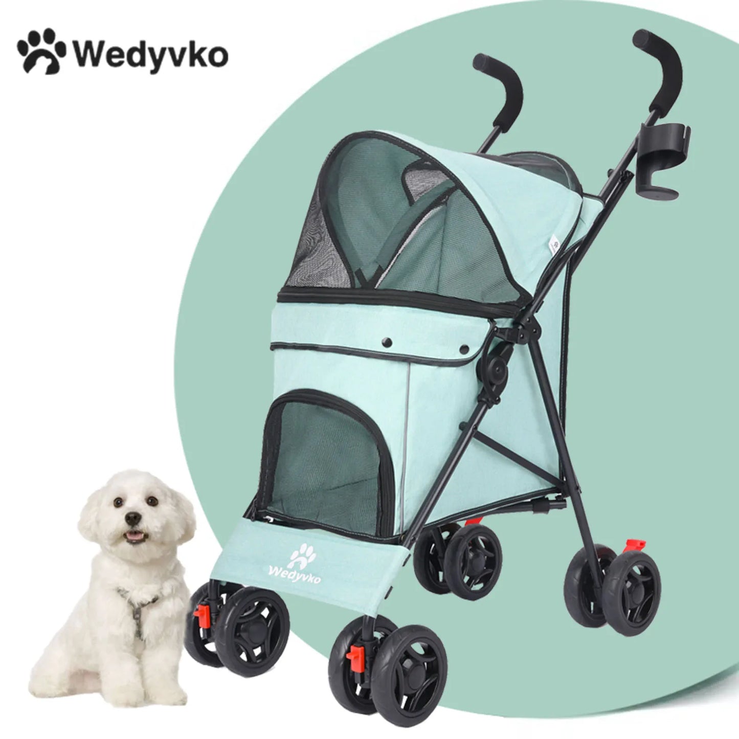 Puppy-Cat-Dog Breathable Stroller, Lightweight, Folding