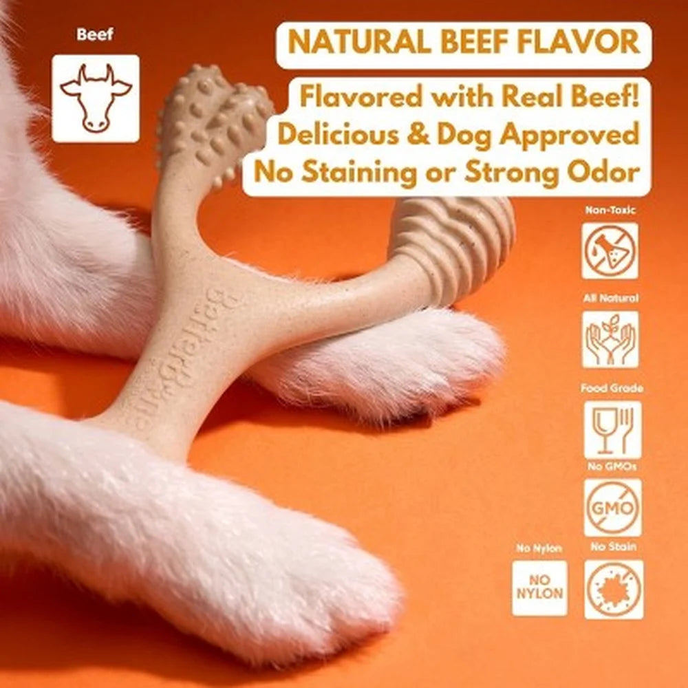 Natural Beef Nylon Free Dog Chew Bone Hypoallergenic Splinter Resistant Eco-Friendly Durable Chewing Fun