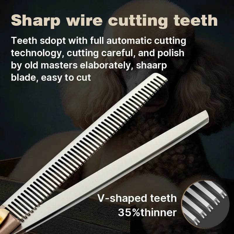 Fenice High-grade 7.5inch JP440C Steel Special pet grooming,  Thinning rate 35%, Shipping From USA