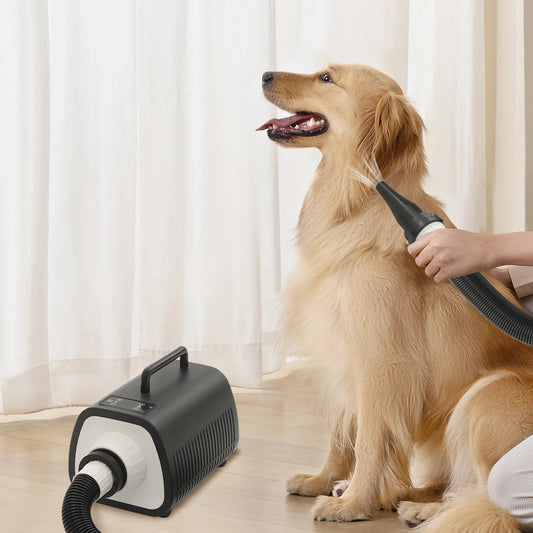 2100W Dog Grooming Blow Dryer With 9 Speed Adjustments (77-140℉) Led Display, 3 Nozzles For Dogs