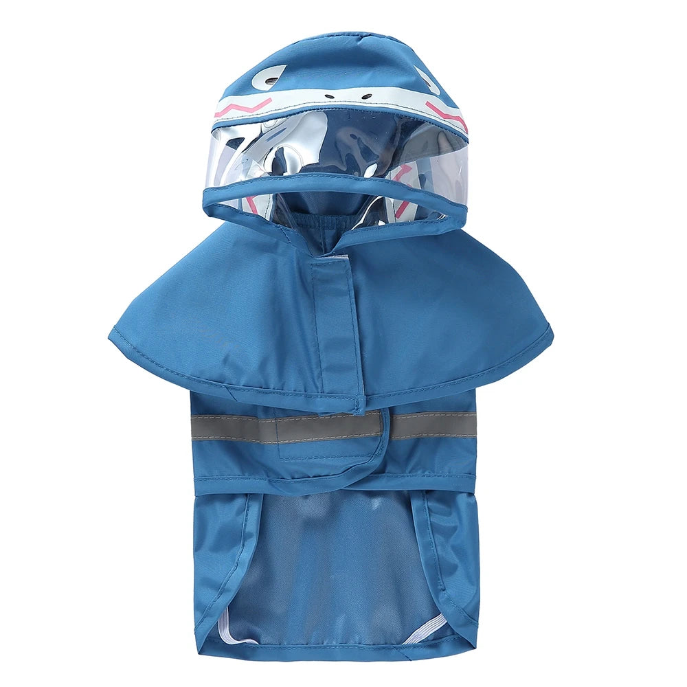 Fashionable Reflective Cute Dog Raincoat Hooded Waterproof Jacket