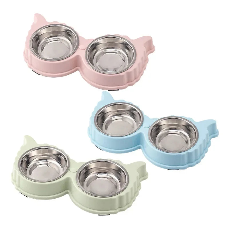 Pet Cute Plastic Food Water Bowls for Cats Dog