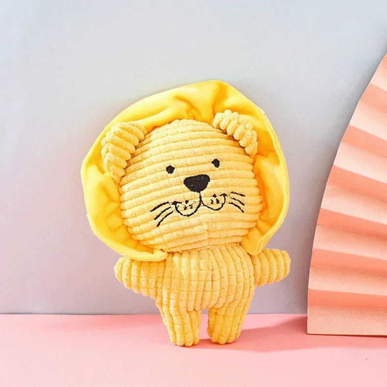 Bite Resistant  Cute Animal Shape Lion Rabbit Squeaky Toys
