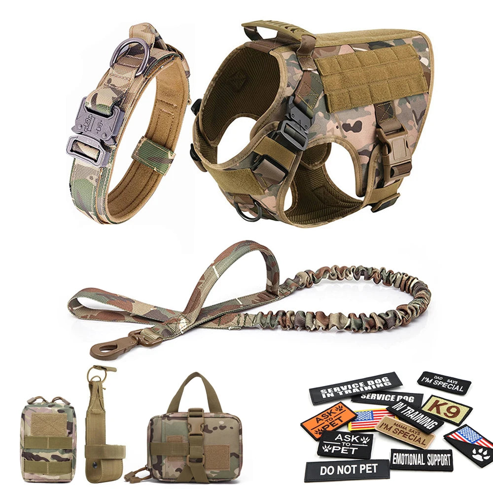 Military Large Dog ,Harness, Collar, Leash, Bags,