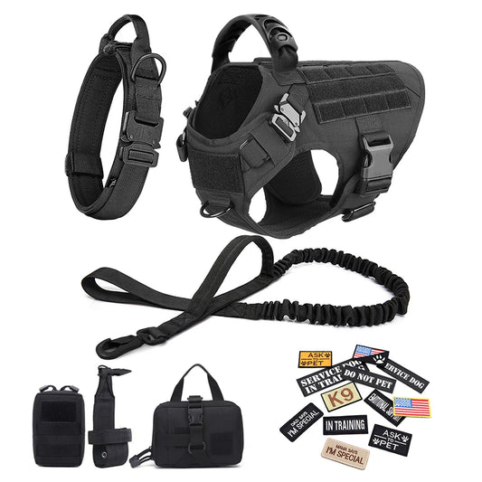 Military Large Dog ,Harness, Collar, Leash, Bags,