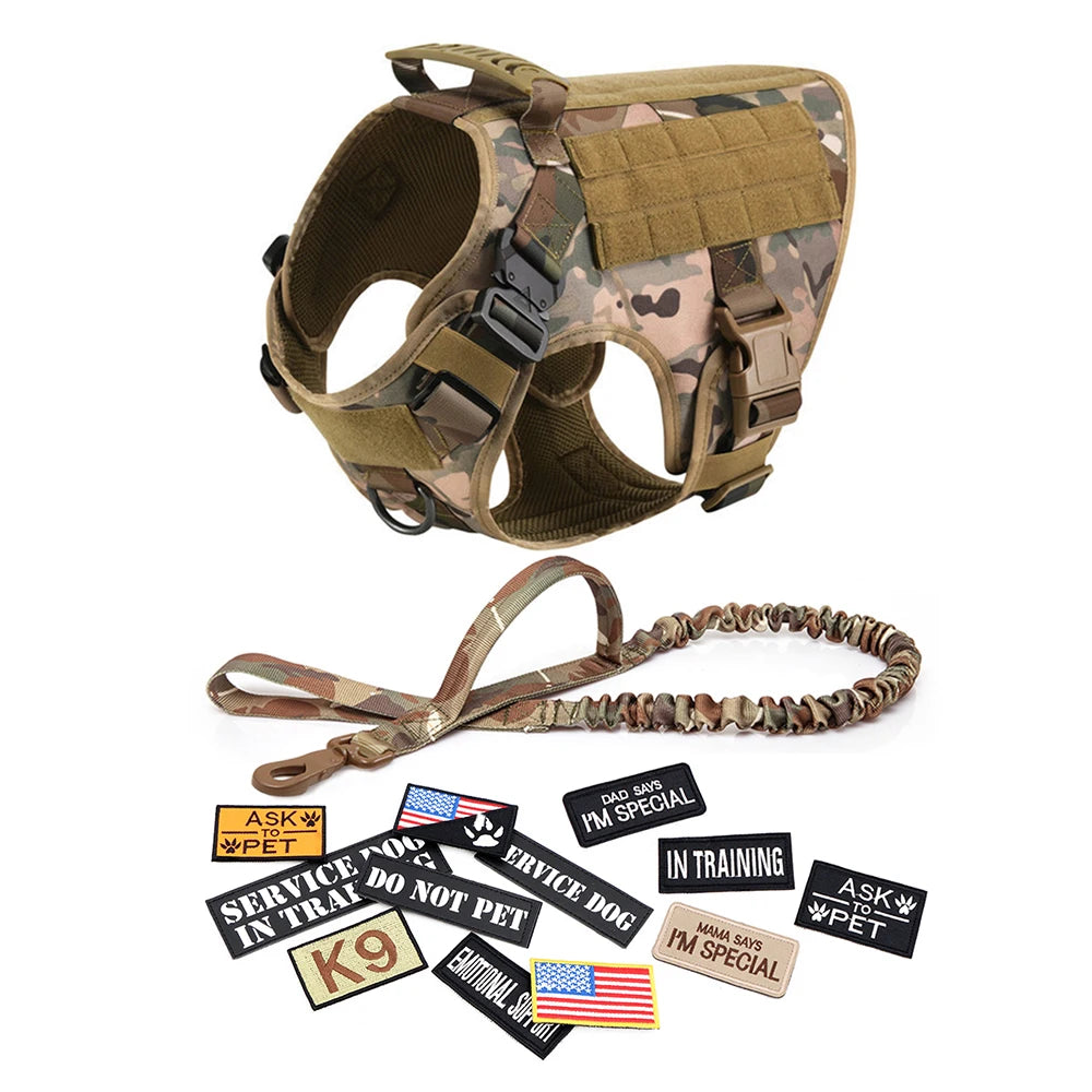 Military Large Dog ,Harness, Collar, Leash, Bags,