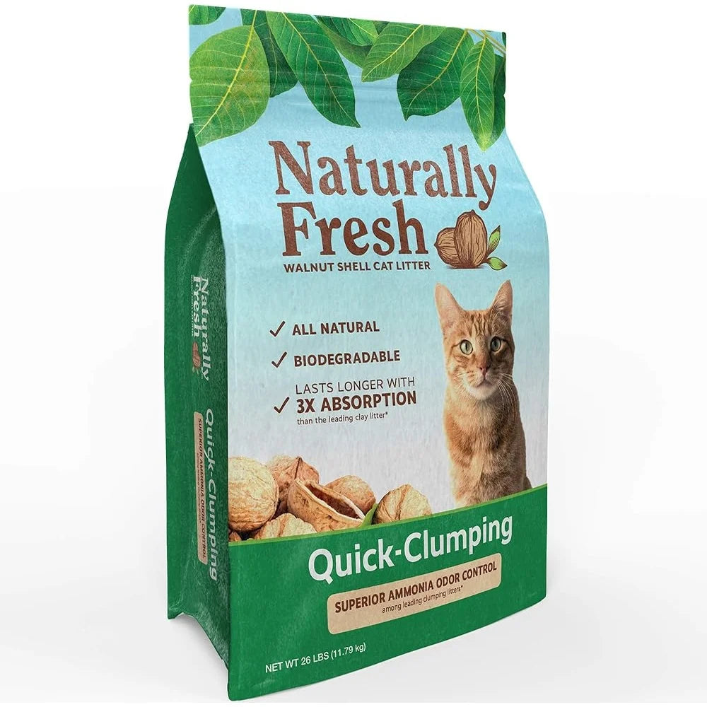 Eco-Friendly Walnut Shell Cat Litter 26lbs Unscented