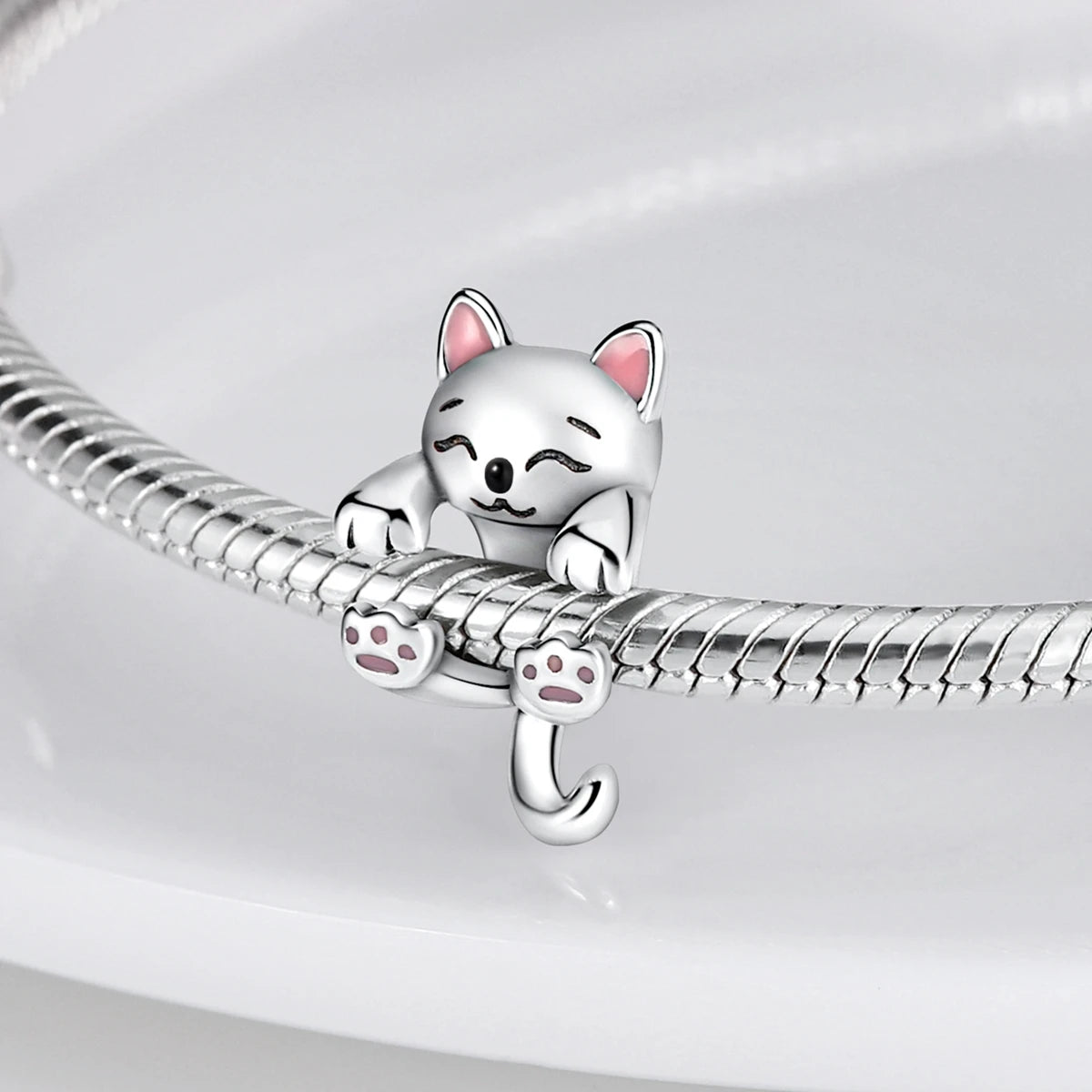 Hot 925 Sterling Silver Cute Cat Paw Print Animal Series Charms Beads Fit Original Pandora Bracelets S925 DIY Jewelry Fine Gifts