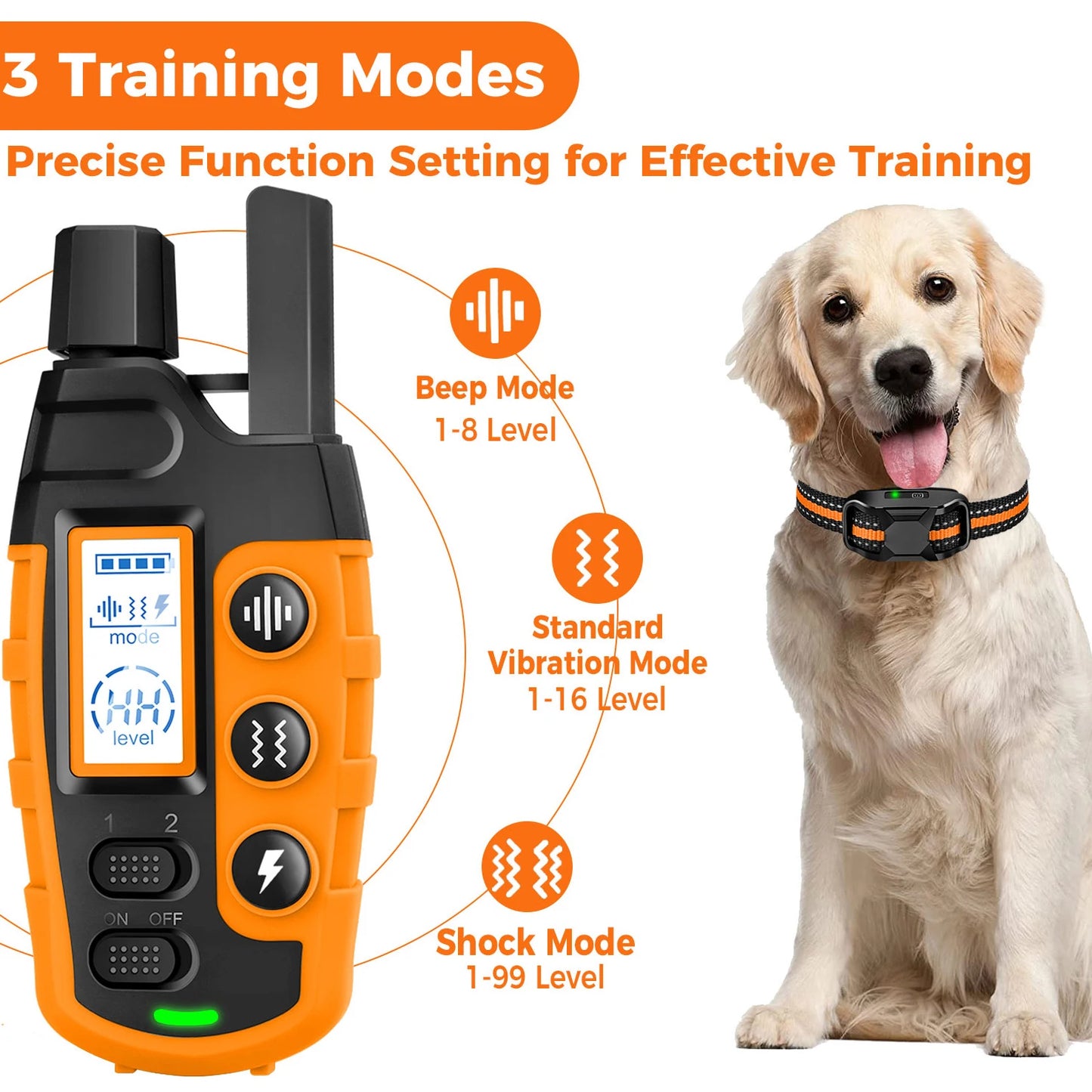 3300Ft Electric Dog Training Collar With Shock / Vibration