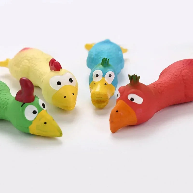 Cute Latex Chicken Shape Pet Squeak Toy for Dog, Cat, Puppy, Simulation Screaming Chicken Squeaker