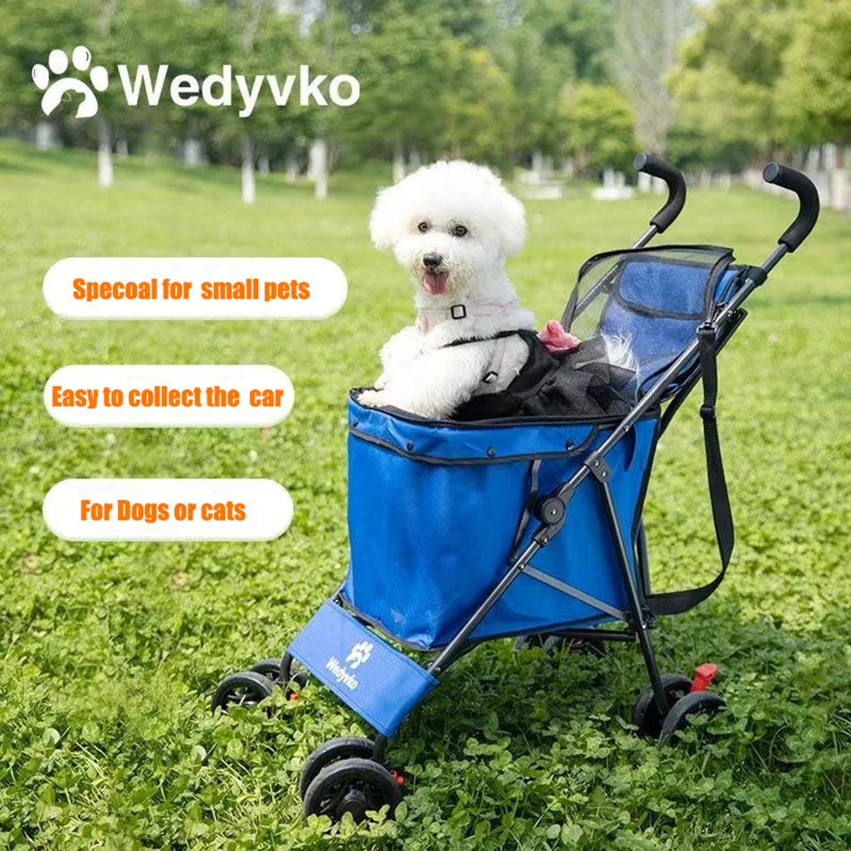 Medium Small Dog Cat  Stroller,  Jogger, Folding Carrier