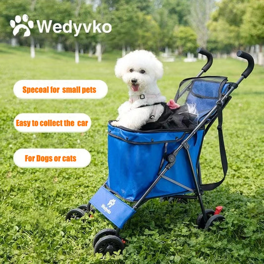 Medium Small Dog Cat  Stroller,  Jogger, Folding Carrier